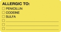Allergy Warning Labels - MAP1550 - ALLERGIC TO: - Fl Chartreuse, 3-1/4" X 1-3/4" (Roll of 250)
