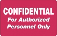 HIPAA Labels, Confidential Authorized Personnel Only - Red, 4" X 2.5" (Roll of 100) - MAP253