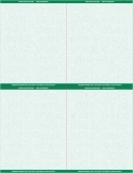 Green Premium Prescription Security Laser RX Sheets 8.5 x 11, Two Perforations