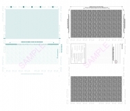 Z-Fold Pressure Seal Check Stock 14", 28lb, Teal