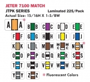 Jeter 7100 Match JTPK Series Alpha Sheet Labels - 15/16"H x 1 5/8"W