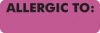 Allergy Warning Labels - MAP4950 - ALLERGIC TO: - Pink, 3" X 1" (Roll of 250)