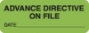 Chart Labels, ADVANCE DIRECTIVE - Fl Green, 2-1/4" X 7/8" (Roll of 420)