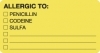 Allergy Warning Labels - MAP1550 - ALLERGIC TO: - Fl Chartreuse, 3-1/4" X 1-3/4" (Roll of 250)