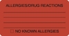 Allergy Warning Labels - MAP3230 - ALLERGIES/DRUG REACTIONS - Fl Red, 3-1/4" X 1-3/4" (Roll of 250)