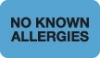 Allergy Warning Labels - MAP1510 - NO KNOWN ALLERGIES - Lt Blue, 1-1/2" X 7/8" (Roll of 250)