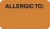 Allergy Warning Labels - MAP3320 - ALLERGIC TO: - Fl Orange, 1-1/2" X 7/8" (Roll of 250)