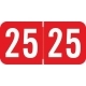 ACYM - Acme Year Labels - 2025, Red, 3/4" x 1-1/2", 500/Roll