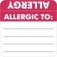 Allergy Warning Labels - MAP3330  ALLERGIC TO: - Red/White (Wrap Around) 2" X 2" (Roll of 250)