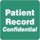 HIPAA Labels, Patient Record Confidential - Green, 2" X 2" (Roll of 500) - MAP255