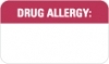Allergy Warning Labels - MAP2240 - Drug Allergy: - Red/White, 1-1/2" X 7/8" (Roll of 250)