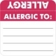 Allergy Warning Labels - MAP3330  ALLERGIC TO: - Red/White (Wrap Around) 2" X 2" (Roll of 250)