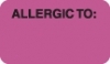 Allergy Warning Labels -MAP3350 - ALLERGIC TO: - Fl Pink, 1-1/2" X 7/8" (Roll of 250)