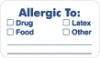 Allergy Warning Labels - MAP3370 - ALLERGIC TO: - White, 1-1/2" X 7/8" (Roll of 250)