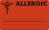 Allergy Warning Labels - MAP486 - ALLERGIC - Fl Red, 4" X 2-1/2" (Roll of 100)
