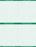 Green Premium Prescription Security Laser RX Sheets 8.5 x 11, Two Perforations