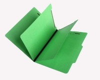 SJ Paper S59704 Match 15 Pt. Green Classification Folders, 2/5 Cut ROC Top Tab, Letter Size, 2 Dividers (Box of 25)