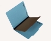25 Pt. Pressboard Classification Folders, 2/5 Cut ROC Top Tab, Letter Size, 1 Divider, Blue (Box of 20)