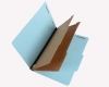 25 Pt. Pressboard Classification Folders, 2/5 Cut ROC Top Tab, Legal Size, 2 Dividers, Blue (Box of 15)