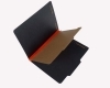 25 Pt. Fushion Black Pressboard Classification Folders, 2/5 Cut ROC Top Tab, Letter Size, 1 Divider, Orange Tyvek (Box of 20)