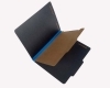 25 Pt. Fushion Black Pressboard Classification Folders, 2/5 Cut ROC Top Tab, Letter Size, 1 Divider, Cerulean Blue Tyvek (Box of 20)