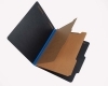 25 Pt. Fushion Black Pressboard Classification Folders, 2/5 Cut ROC Top Tab, Letter Size, 2 Dividers, Blue tyvek (Box of 15)