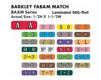 Barkley FABAM Match BAAM Series Alpha Roll Labels - 1/2"H x 1 1/2"W
